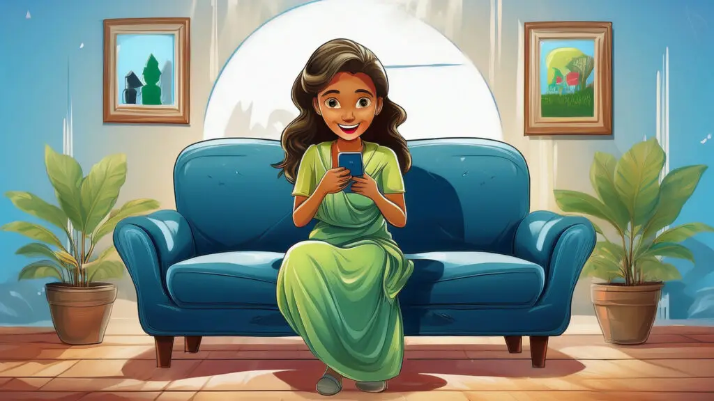 Queen City Can Man customer on her mobile.